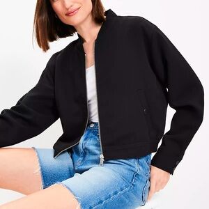 LOFT NWT Crepe Bomber Jacket
